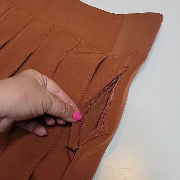 NEW 16 ATHLETA SKORT ENDLESS PLEAT FRONT SHORTS BACK RUST BROWN TENNIS XL 1X - Picture 9 of 9